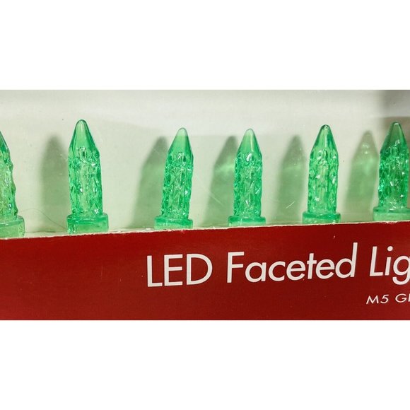 Home Accents Christmas Holiday 50 Green M5 LED Light String Faceted Crystal 2006 - Picture 1 of 11